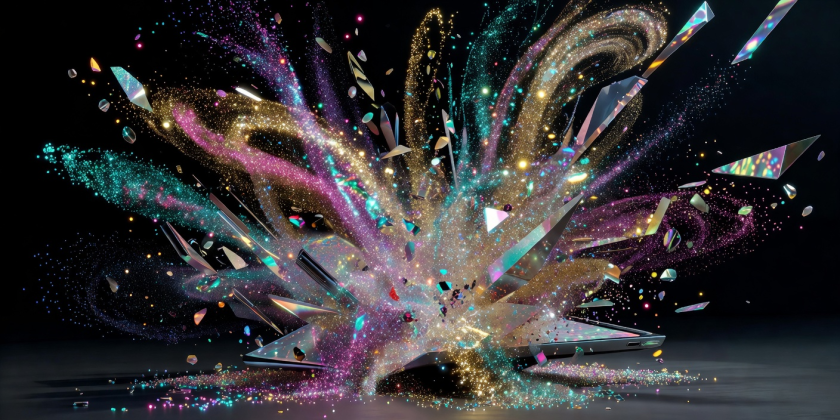 Glitter explosion art depicting viral ecommerce product case study